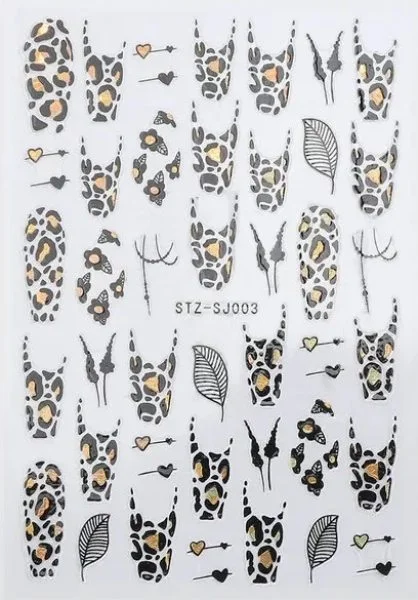 Nagelsticker - Aufkleber selbstklebend - Nail Sticker - Schwarz Gold Metallic Leodesign